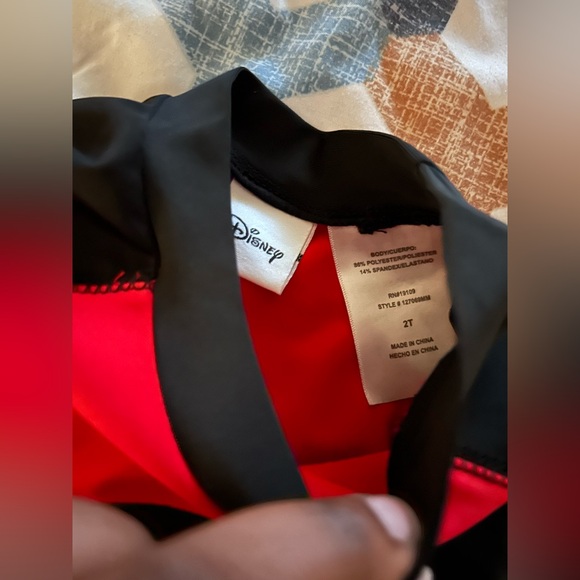 Disney Mickey Mouse Kids Swim Shirt - Red and Black - Picture 2 of 3